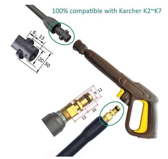 Pistola para máquina de pressão Karcher K2 a K7 - Envio Grátis