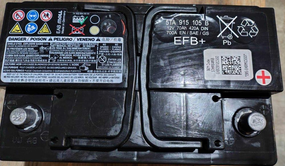 Akumulator EAB MOLL (VW) EFB+ 70Ah, 700A, 100% sprawności