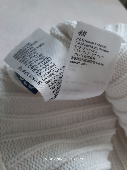 Czapka H&M biała plus szara