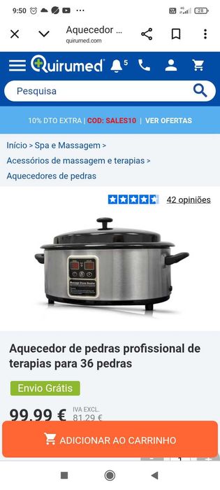 Aquecedor de pedras profissional de terapias