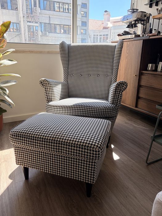 IKEA STRANDMON Poltrona + Repousa-pés – 2 Capas
