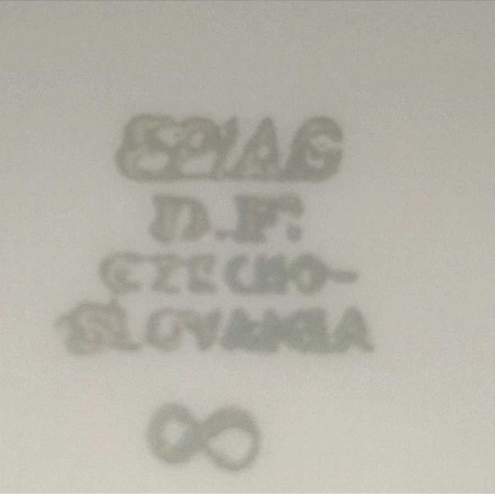 2 x talerzyk spodek Biała porcelana złoty pasek Bohemia Czechoslovakia