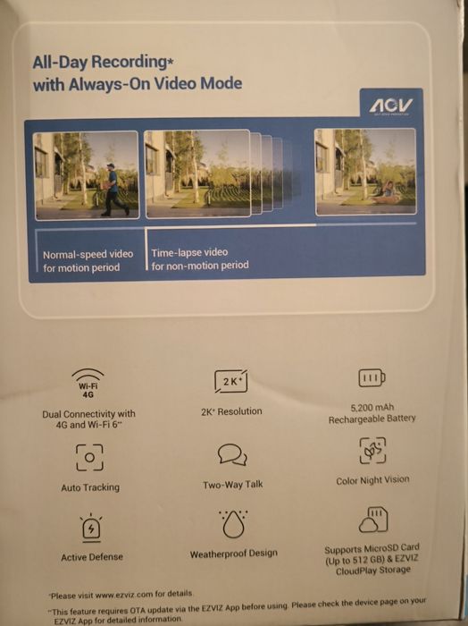 Câmera vigilância Ezviz WiFi 6 e 4G nova na caixa