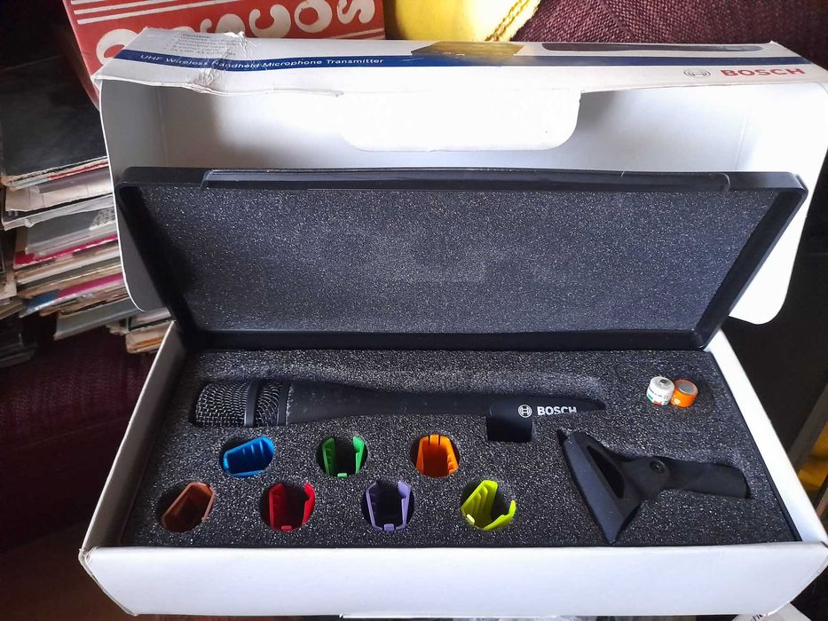 conjunto wireless microfone receiver e microfone bosch