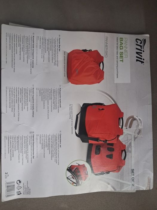 Nowe torby rowerowe na bagażnik 2x10L z pokrowcem
