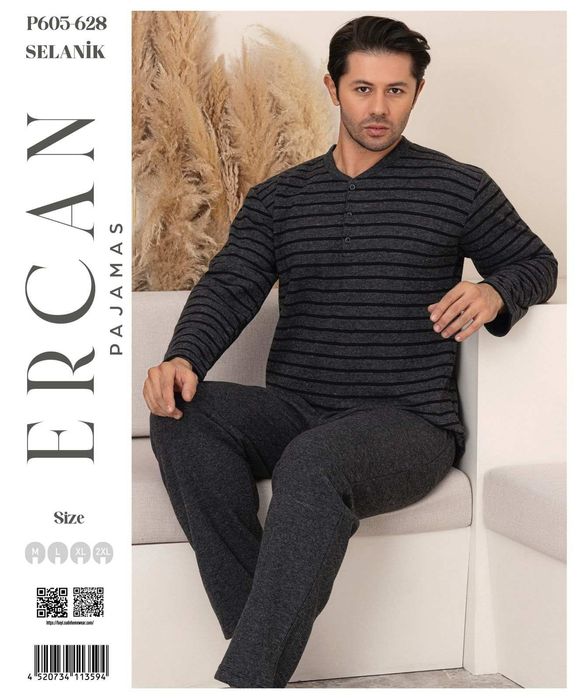 Піжама чоловіча тепла трикотаж на байці  Ercan Туреччина  р.M-2XL