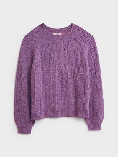 Жіночий джемпер бузкового кольору з фактурною в'язкою white stuff