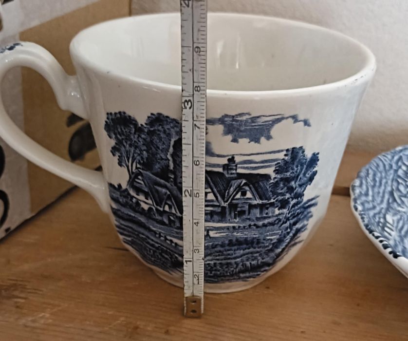 Chávena com pires inglesa tons azul