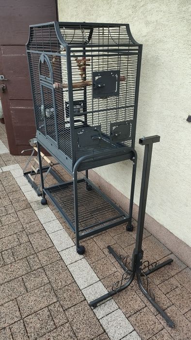 Klatka dla papug duża solidna dużo funkcji