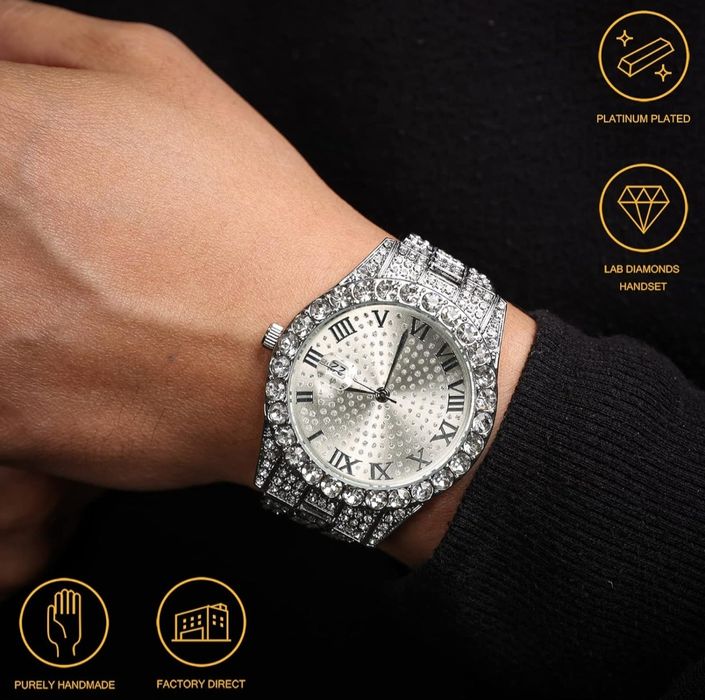 Halukakah Męski zegarek srebrny