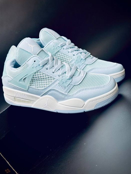 Nike Jordan Aura 4 blue шкіряні кросівки жіночі голубі/ найк джордан