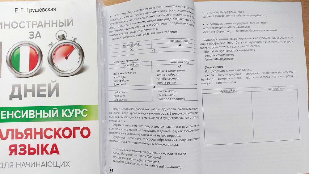 Итальянский язык интенсивный курс для начинающих за 100 дней Грушевска