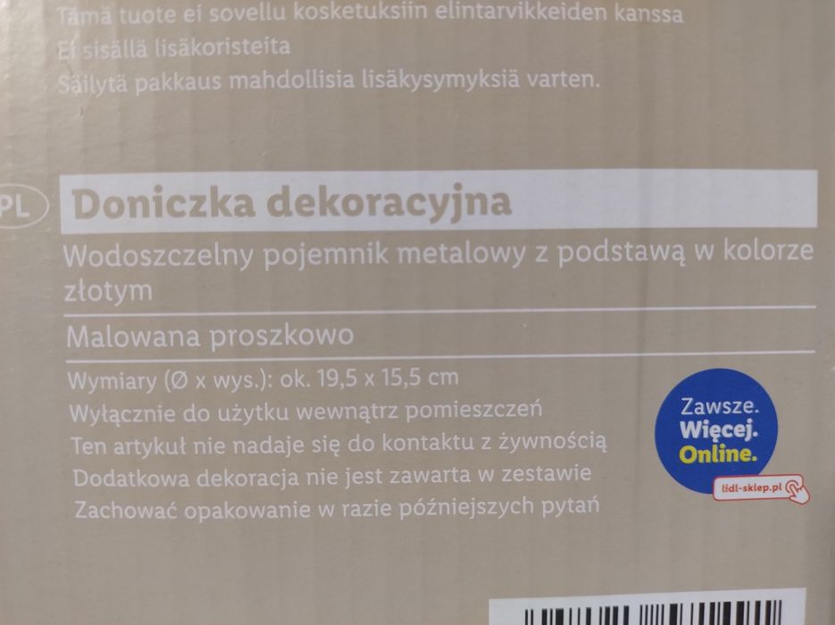Doniczka Metalowa Malowana Proszkowo
