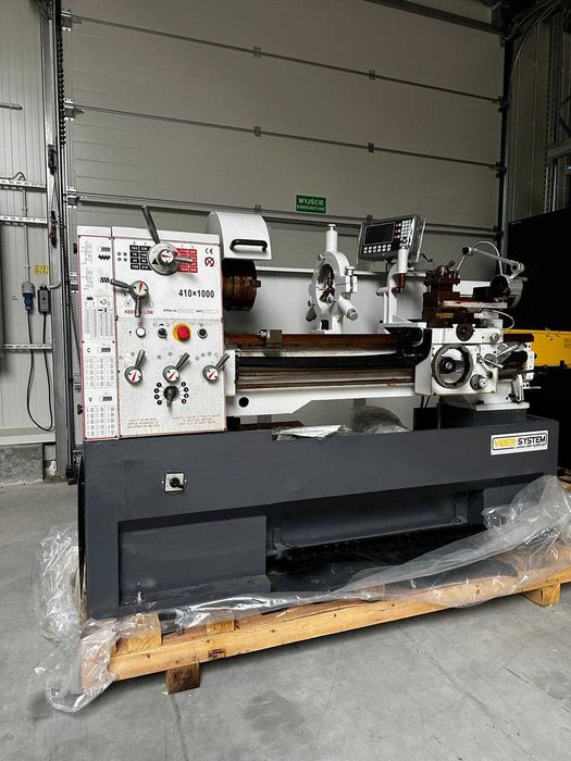 Przemysłowa ciężka żeliwna tokarka do metalu 410x1000 3,3kW z odczytem cyfrowym 3osiach
