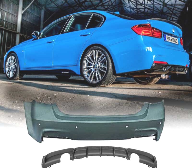 PARA-CHOQUES TRASEIRO BMW F30 LOOK M PERFORMANCE DUPLA SAIDA PDC