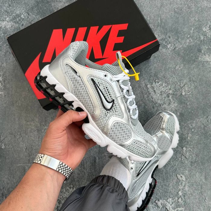 Кросівки Кроссовки Nike Air Zoom Spiridon Cage 2 Metllic Silver Серебрянный Срібний Кросовки демісезон