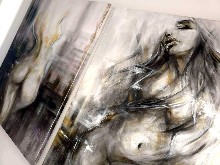 Esencja kobiecej figury  100x80 akryl na płótnie