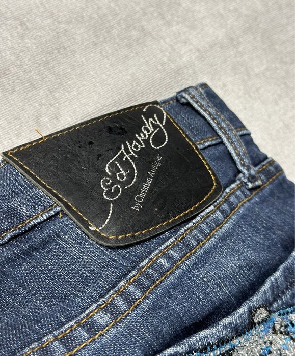 Ed Hardy y2k джинсы стразы унисекс