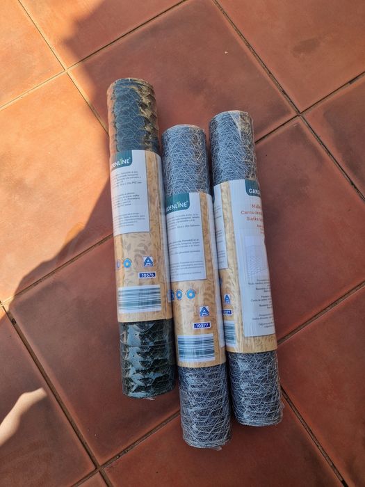 3 rolos malha metálica novos