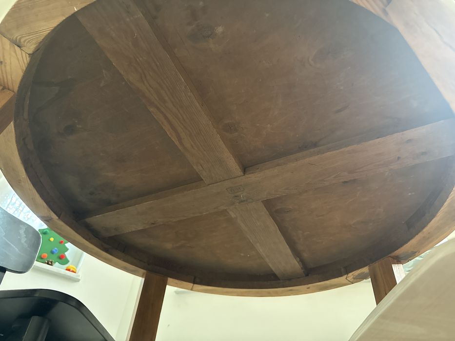 Okrągły stół Art Déco, lata 20.–30., fornir – do renowacji