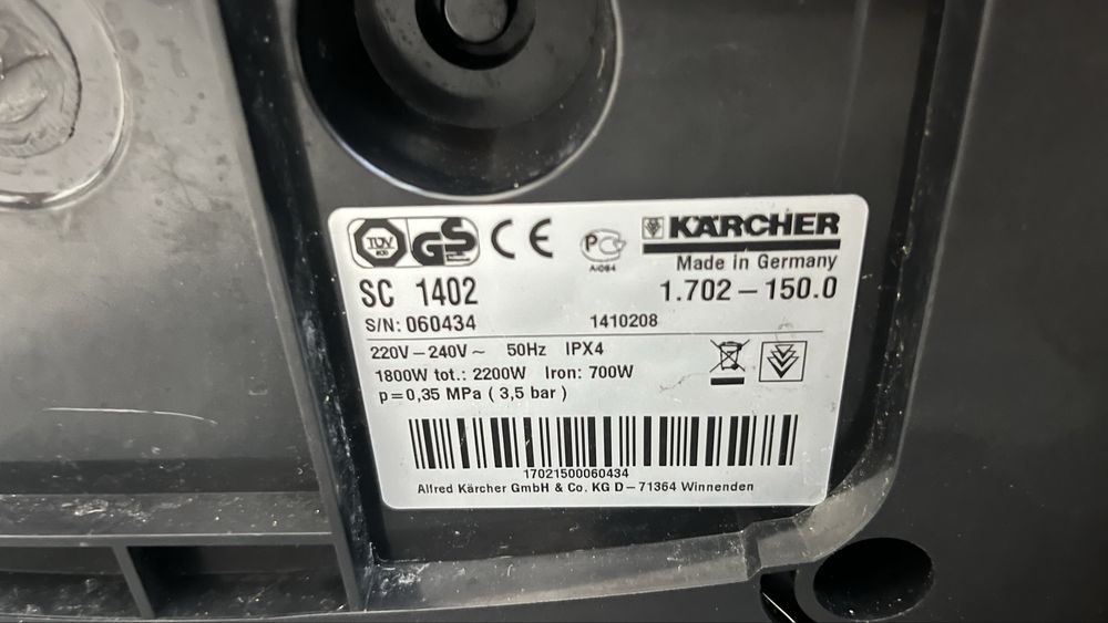 Parownica Karcher SC 1402 uszkodzona na czesci