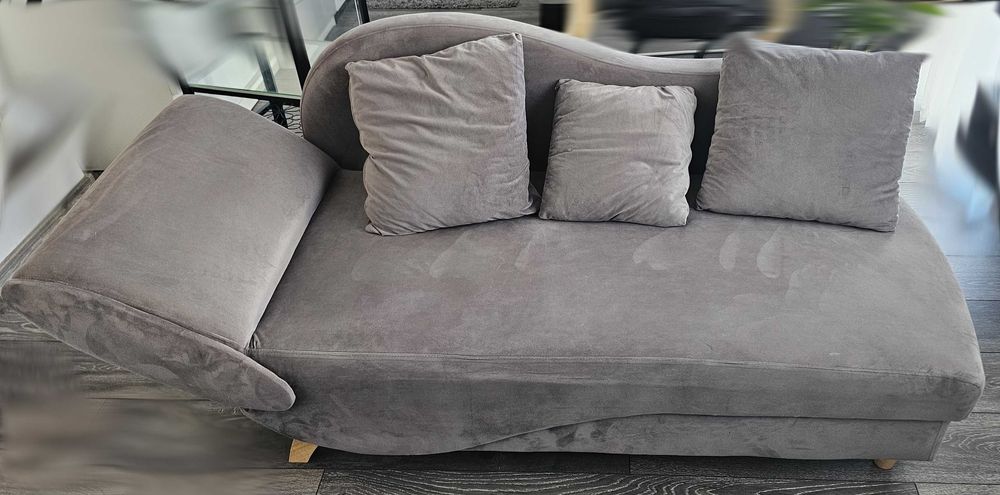 Szezlong lewostronny jasno szary Beliani wypoczynek ze schowkiem