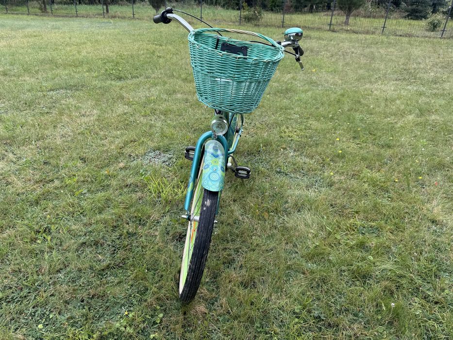 Electra rower miejski zielony koszyk dzwonek dynamo