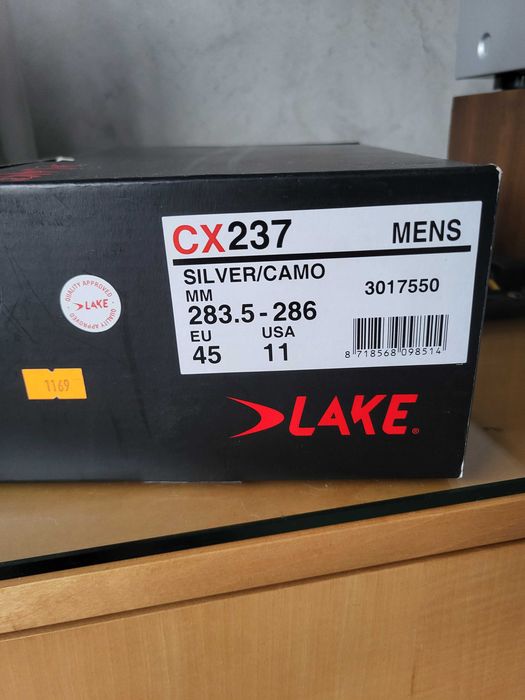 buty rowerowe szosowe LAKE CX237 45 realnie 43,5 283mm skóra karbon