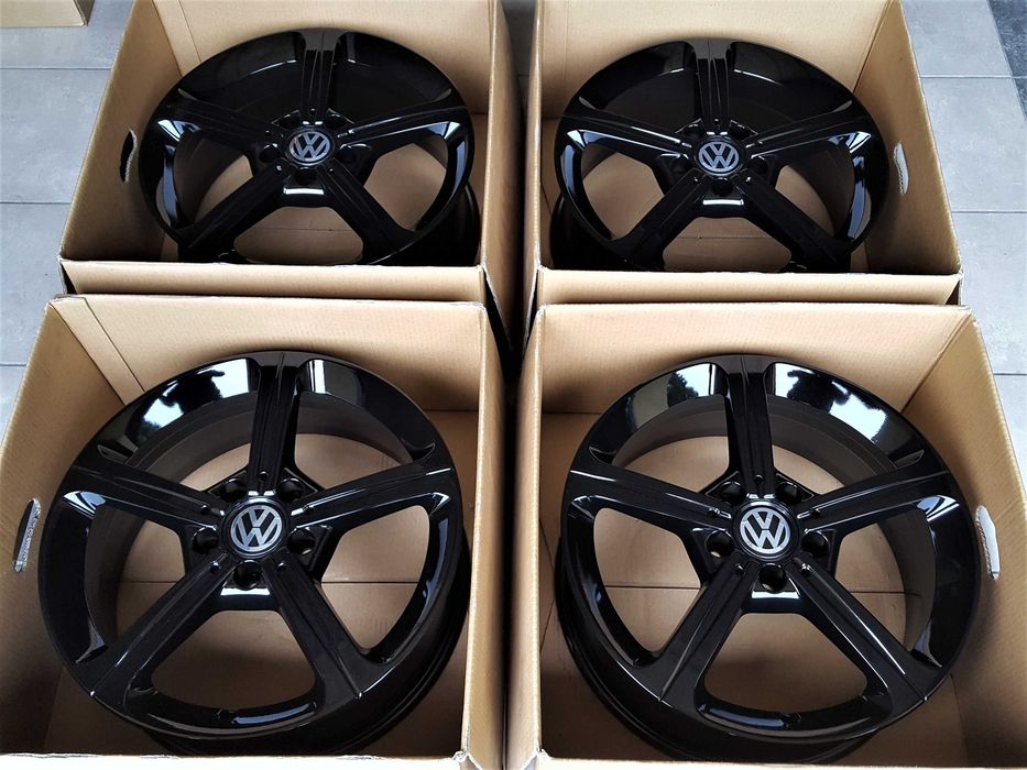 Alufelgi 17 5x112 VW Golf Passat Touran Jetta Caddy T-Roc Czarne 486#