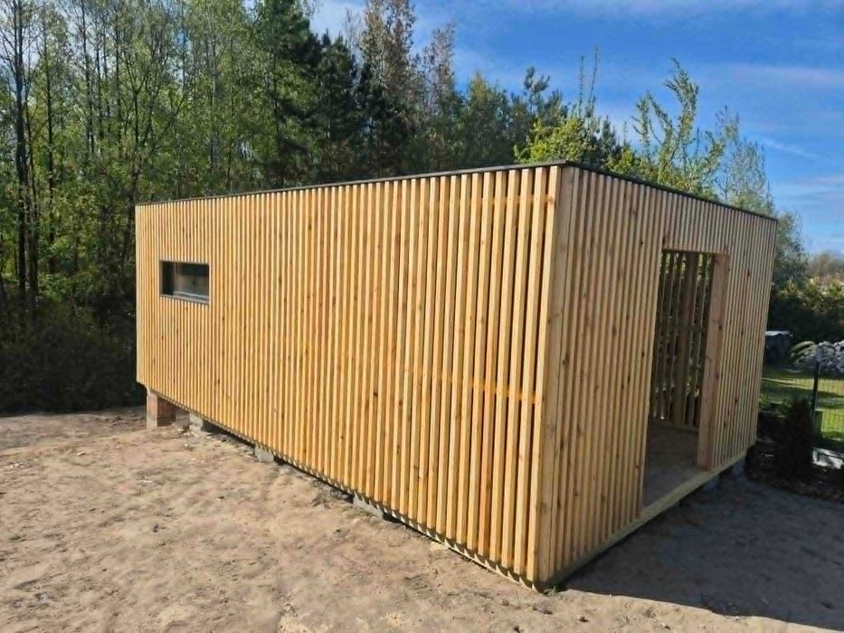 Domek narzędziowy • • • • G10 z werandą • • • • 4x7 m nowoczesny DREWNOTRIK