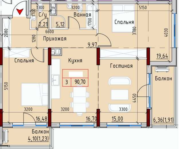 2-комнатная квартира по адресу (площадь 91 м²) - Atlanta.ua - фото 13