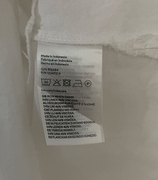 Bluzka H&M lniana biała