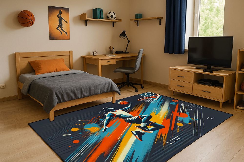 Dywan Graficzny Villago Ilustro Koszykarz 170 x 120 cm – Nowoczesny‼️