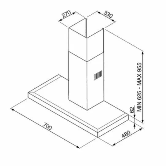 Exaustor SMEG 70cm inox como novo!