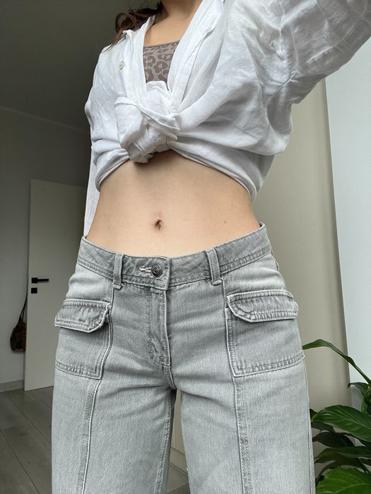 Джинсы низкая средняя широкие талия винтаж клеш flared bootcut 36 38