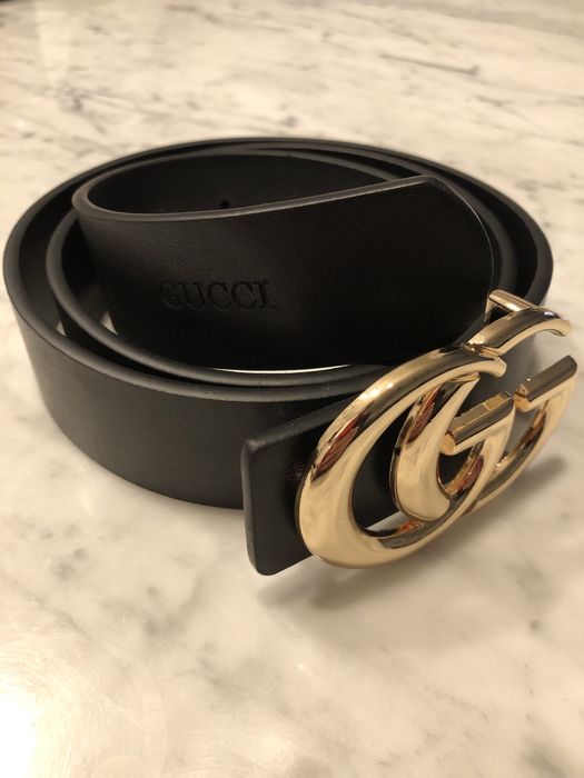 Gucci pasek uniseks ze złotym logo