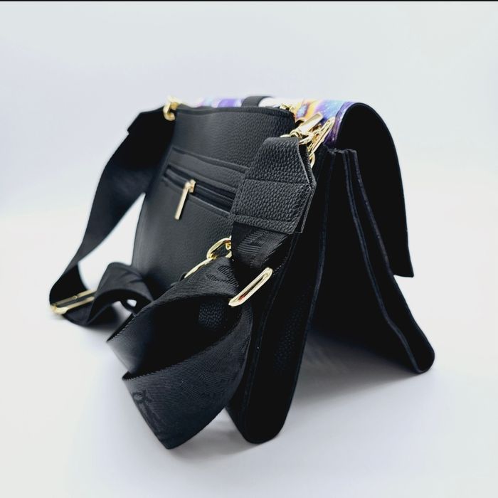 Torebka listonoszka Massimo Contti skóra ekologiczna czarna na ramię