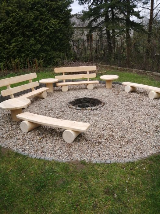 Ławki , ognisko impreza w plenerze