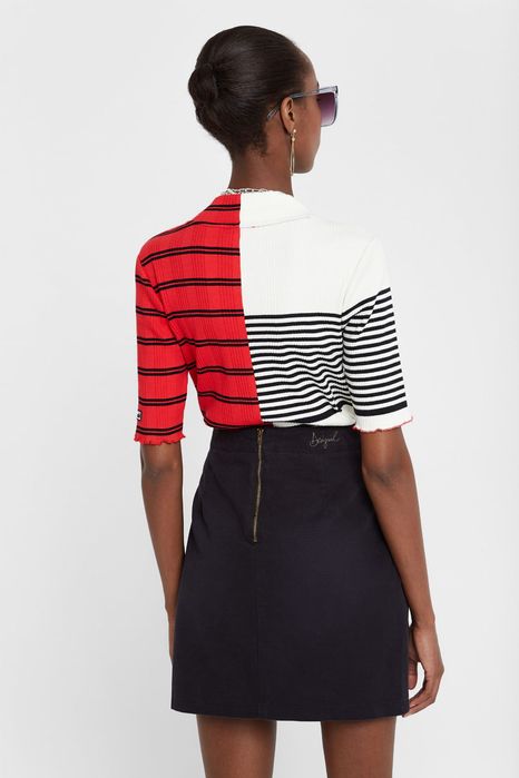 Spódniczka z haftami nity mini czarna 38 DESIGUAL