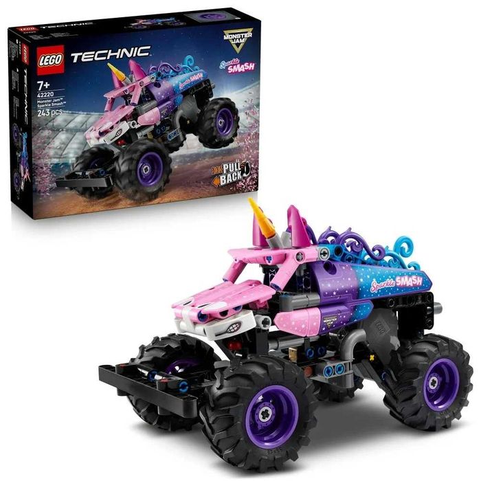 Klocki Lego Technic 42220 Monster Jam Sparkle Smash z napędem typu pull-back