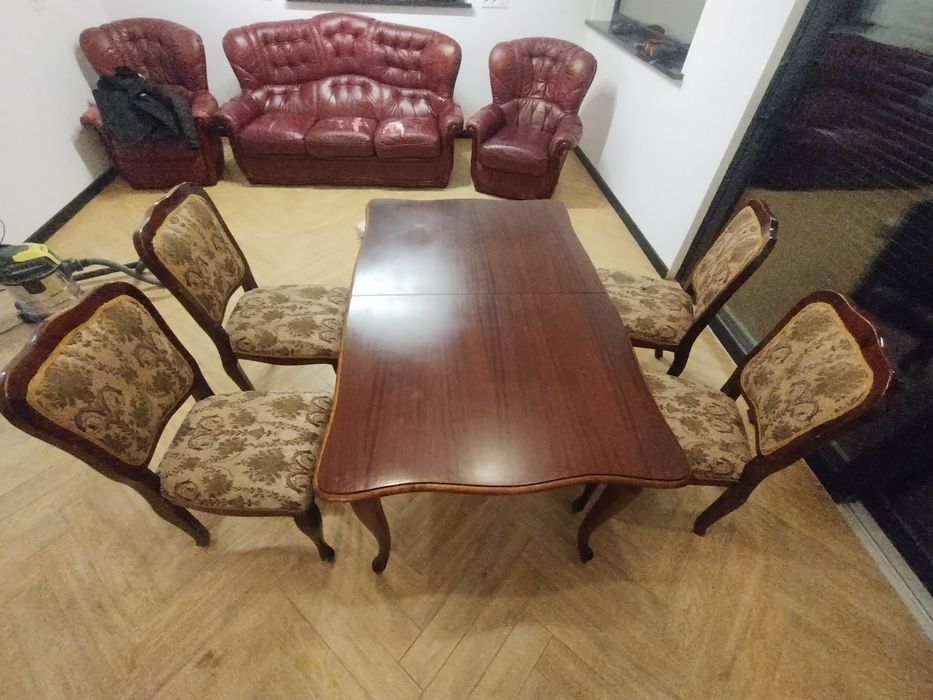 Stół krzesła Ludwik barokowe koplet salon lite.drewno