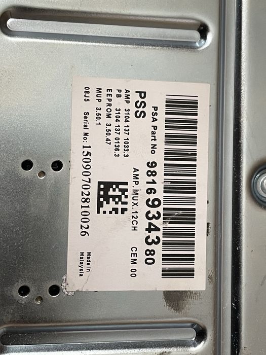 Amplificador som PSA peugeot citroen