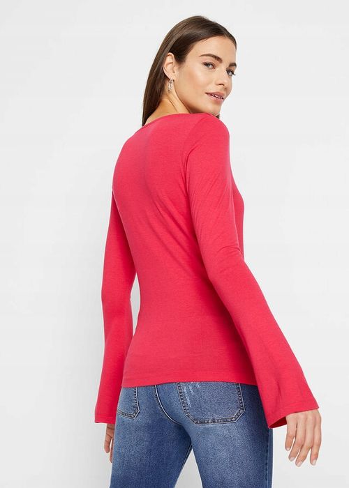 B.P.C malinowa bluzka z dekoltem serce 36/38.