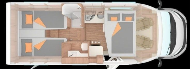 Wynajem kamper camper Sieradz 4 os. półintegra knaus