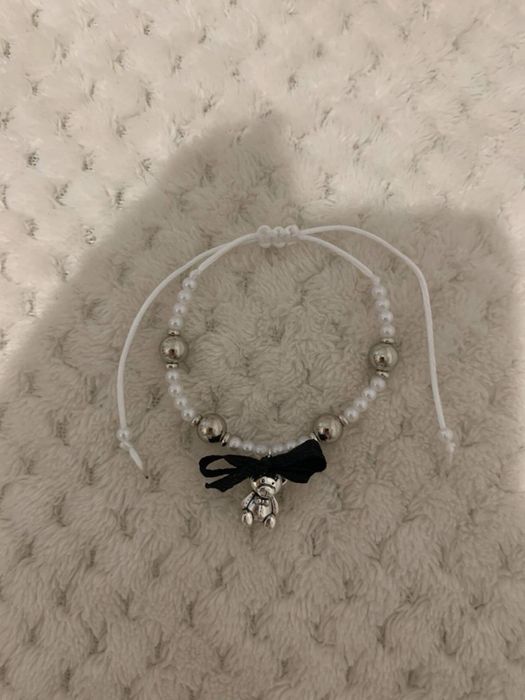 bransoletka z perełek z misiem