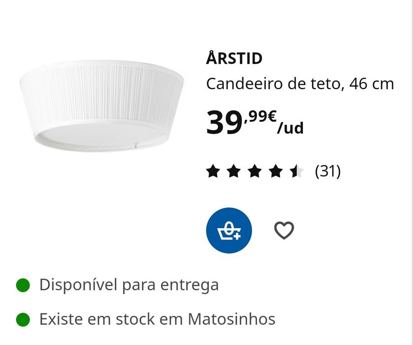 3x Candeeiros IKEA - ARSTID