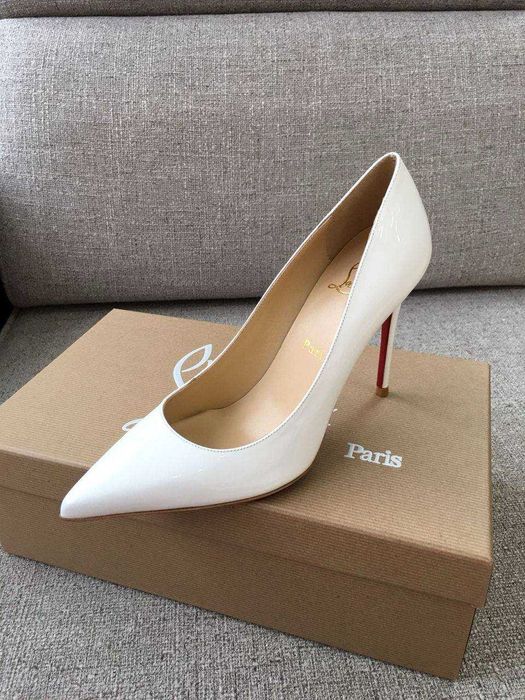 Белые туфли лодочки Louboutin So Kate 10 и 12 см білі туфлі човники