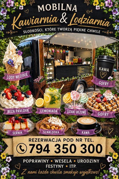 Mobilna przyczepka lody / hot dogi
