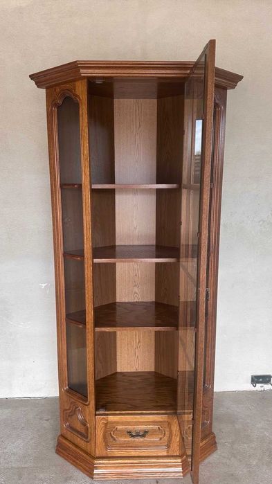 Piękna dębowa witryna narożna PYKA KINGA stan bdb DOWÓZ WYSYŁKA