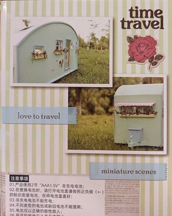 Miniaturowy Drewniany Domek Dla Lalek -Przyczepa Kempingowa